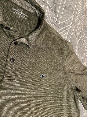 🐳 Vineyard Vines Gray Striped Polo